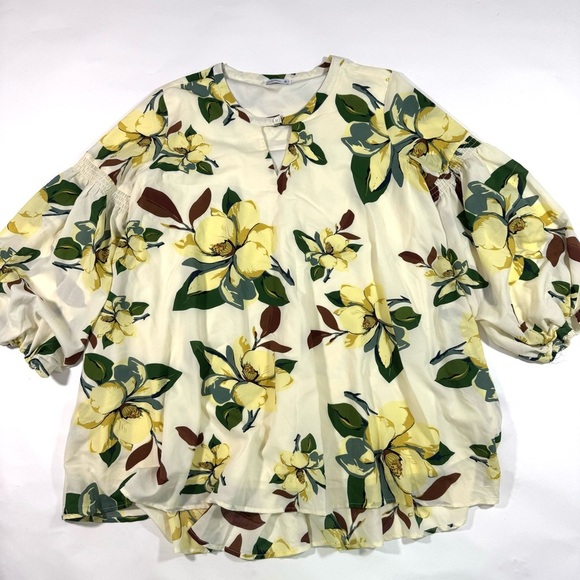 Mango Balloon Sleeve Swing Dress Magnolia Floral - Picture 1 of 7